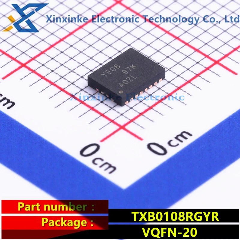 

TXB0108RGYR YE08 VQFN-20 Translation - Voltage Levels 8-Bit Bi-directional V-Level Translator Logic ICs Brand New Original