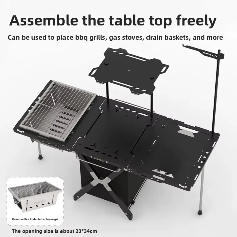 Portable Aluminum Alloy Camping Table Rectangular Foldable Outdoor Picnic Desk Lightweight Tactical Tent Furniture for Hiking
