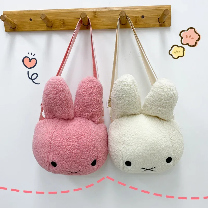 Cute Miffy Plush Backpack Girl Shoulder Crossbody Mobile Phone Storage Bag Children's Toy Home Decoration Gift view 6