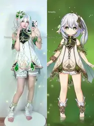 Nahida Cosplay Genshin Impact Costume Lesser Lord Kusanali Full Set Dress Ears Wig Nahida outfits for Comic Con