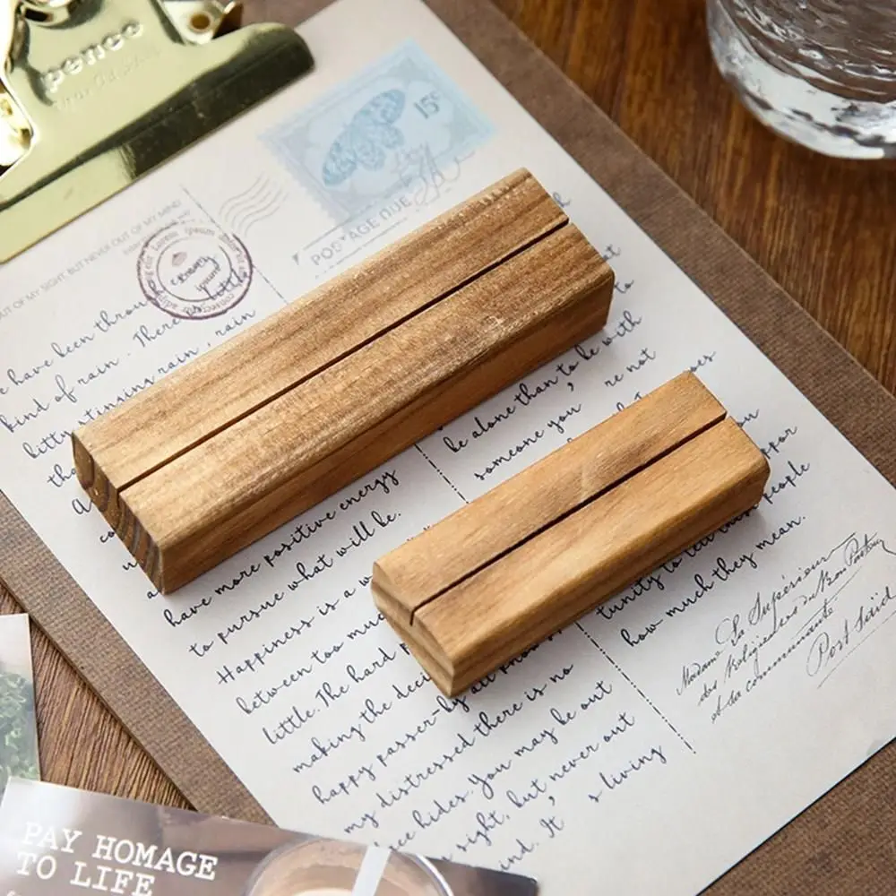 Photo Picture Events Wooden Table Number Elegant Sign Note Holder Place Card Holder Decoration Display Stand