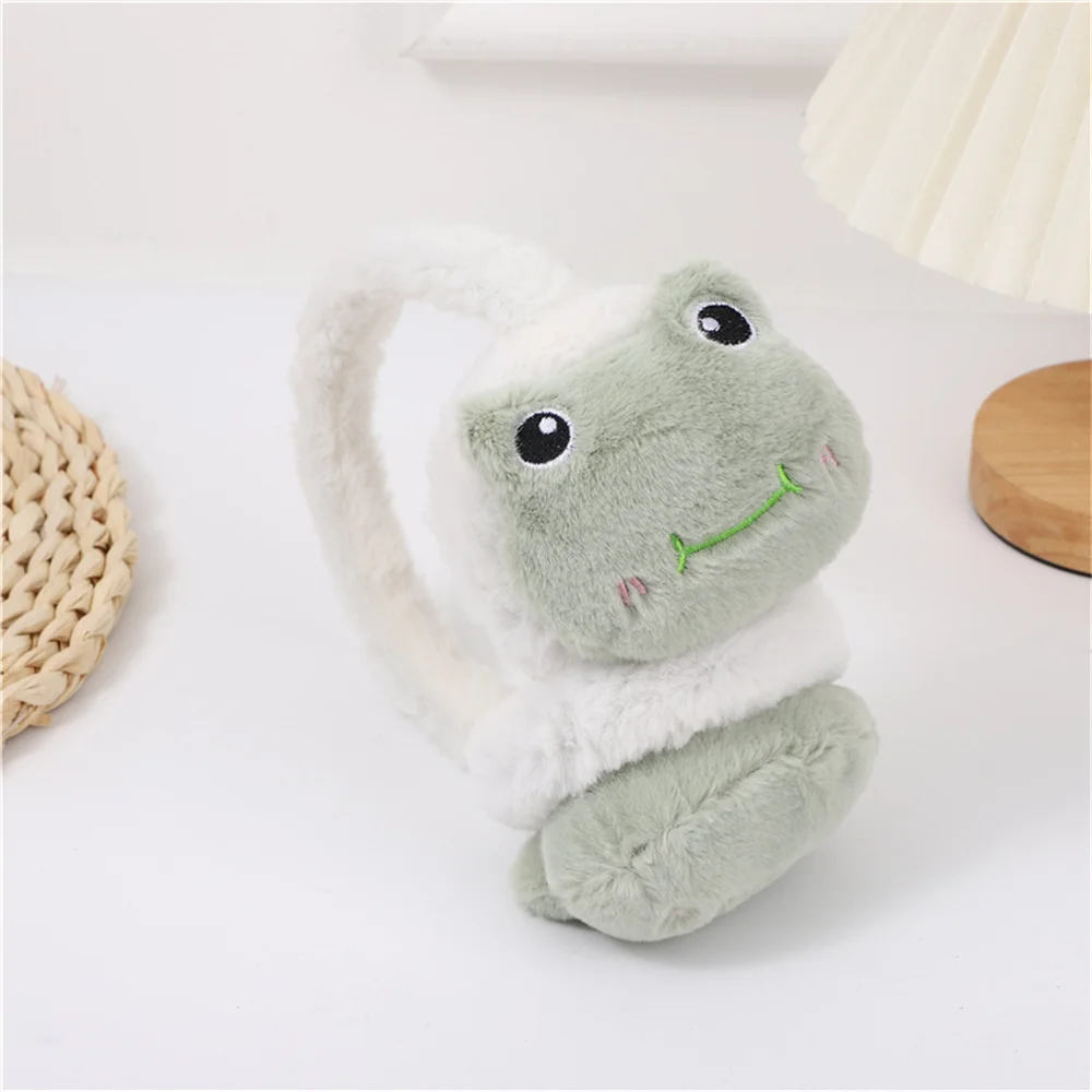 Cartoon Animal Winter Warm Earmuffs Cute Rabbit Chick Bear Frog Children Kids Warmers Ears-Muffs Soft Cashmere Fake Fur Earlaps