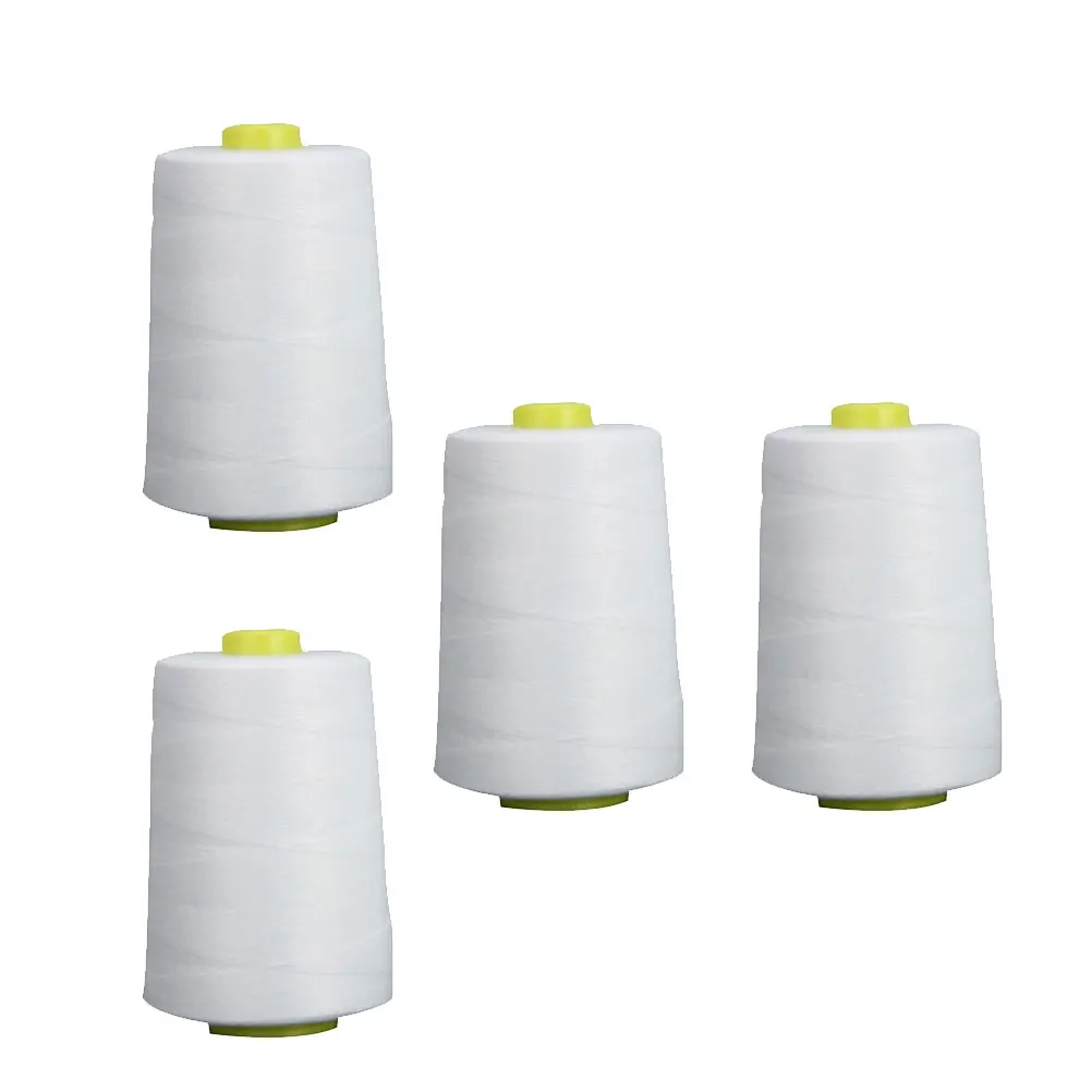 

4 Rolls 10s 3 White Polyester Sewing Thread for H Machine Bag Making Craft Dress Projects Eco Friendly Durable Portable