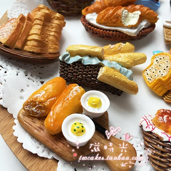 Japanese baguette sliced butter French bread basket refrigerator magnet message magnet