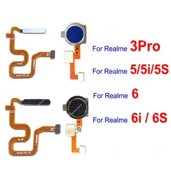 For Realme 3Pro 5 5i 5S 6i 6 6S Fingerprint Sensor Power Touch Flex Cable Back Home Button Sensor FingerPrint Flex Parts