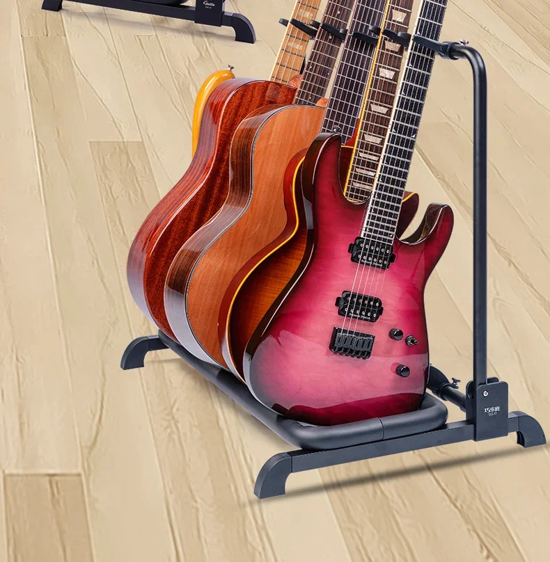 

Guitar Stand Five-row vertical floor stand Folk electric guitar and Electric bass instrument stand