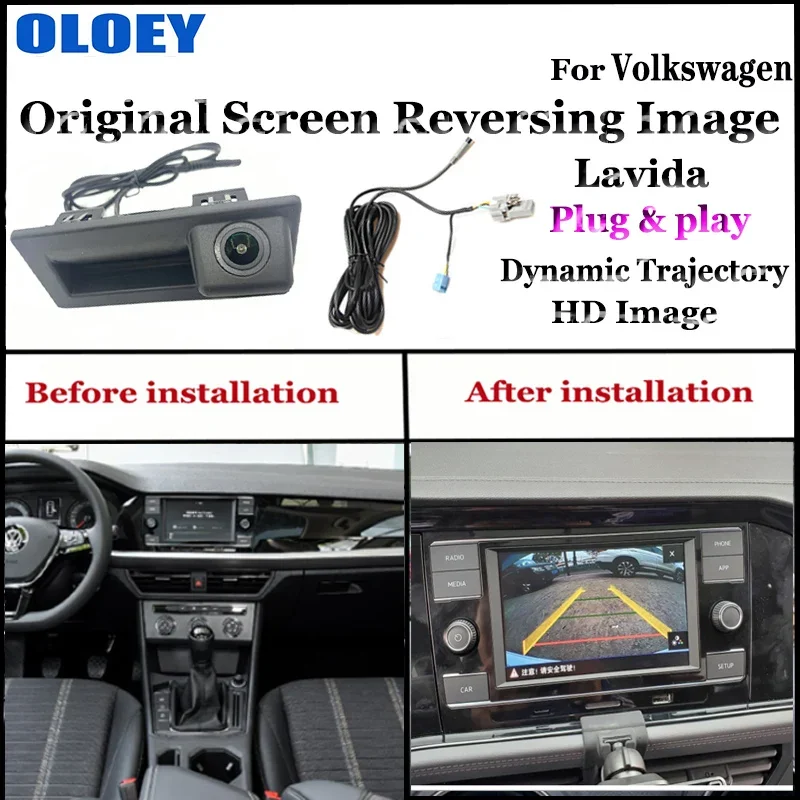 

Original Screen Upgrade Reversing Image|For Volkswagen Lavida Plus 2017 2018 2019 Trunk Handle Camera|HD Parking Rear camera