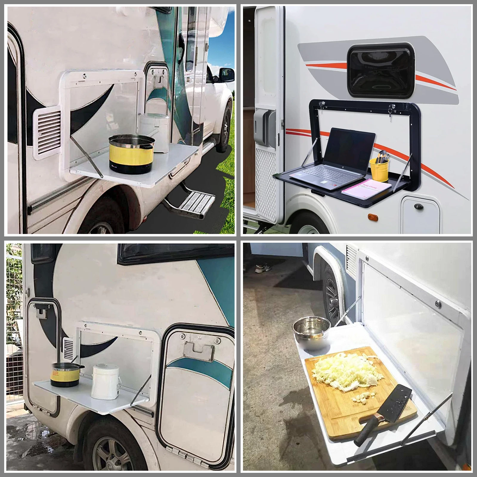 Mesa plegable para RV, 800x400CM/31.5x17,7 pulgadas, mesa de picnic al aire libre para camper y RV, mesa de pared plegable, kit bloqueable