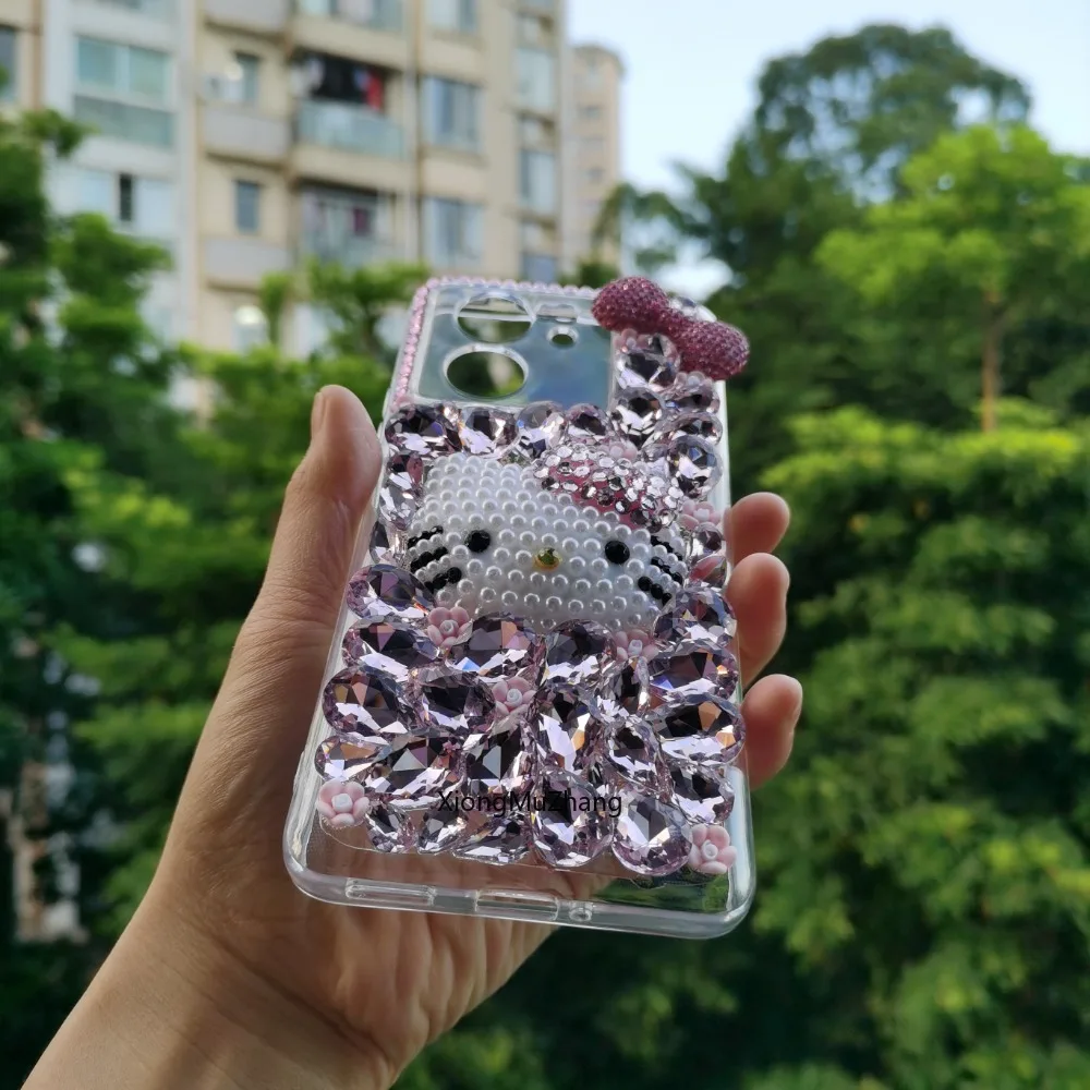Hello Kitty Rosa Diamant Schleife Niedliche Handyhülle für Oppo Reno14 15Pro 14F 14FS Reno13 13Pro 13FS Reno12 Reno11 Reno10 9 Mädchen Cover – Detail 5