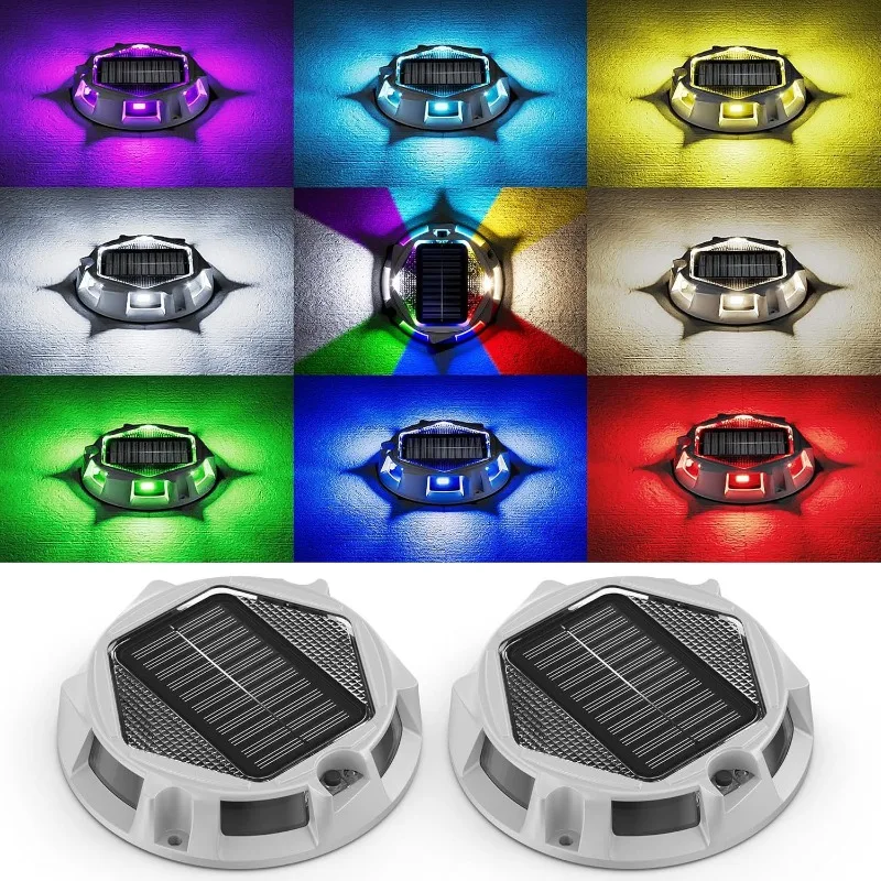 

Private Mold Cross-border Hot-selling Product IP68 Garage Solar Deck Light Floor Light Dock Pressure-resistant RGB Lawn