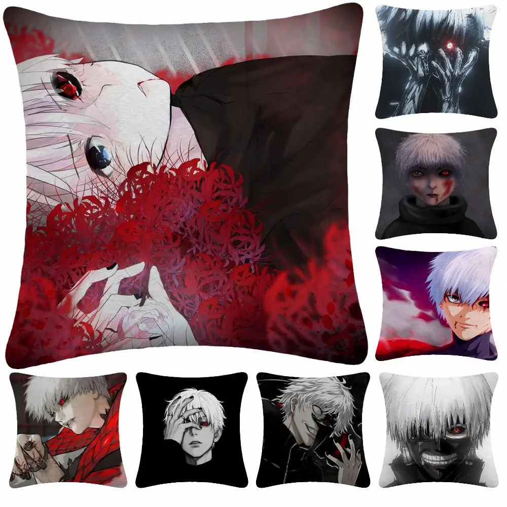 Anime Tokyo Ghoul K-Ken Kaneki Cushion Cover Soft Plush Decorative Sofa Bedroom Living Room Car Dorm Home Decor Gift