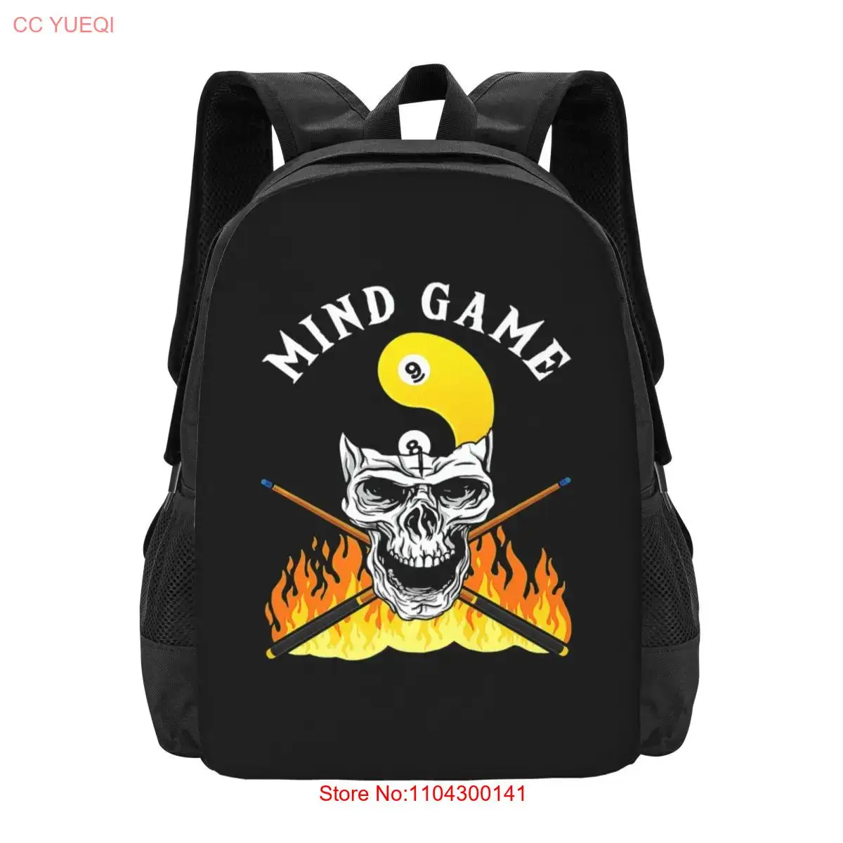 Mind Game Pool Billiards Player Cue Billiard Skull  Collaboration Backpack Large Capacity Cute Foldable  Clothes Backpacks