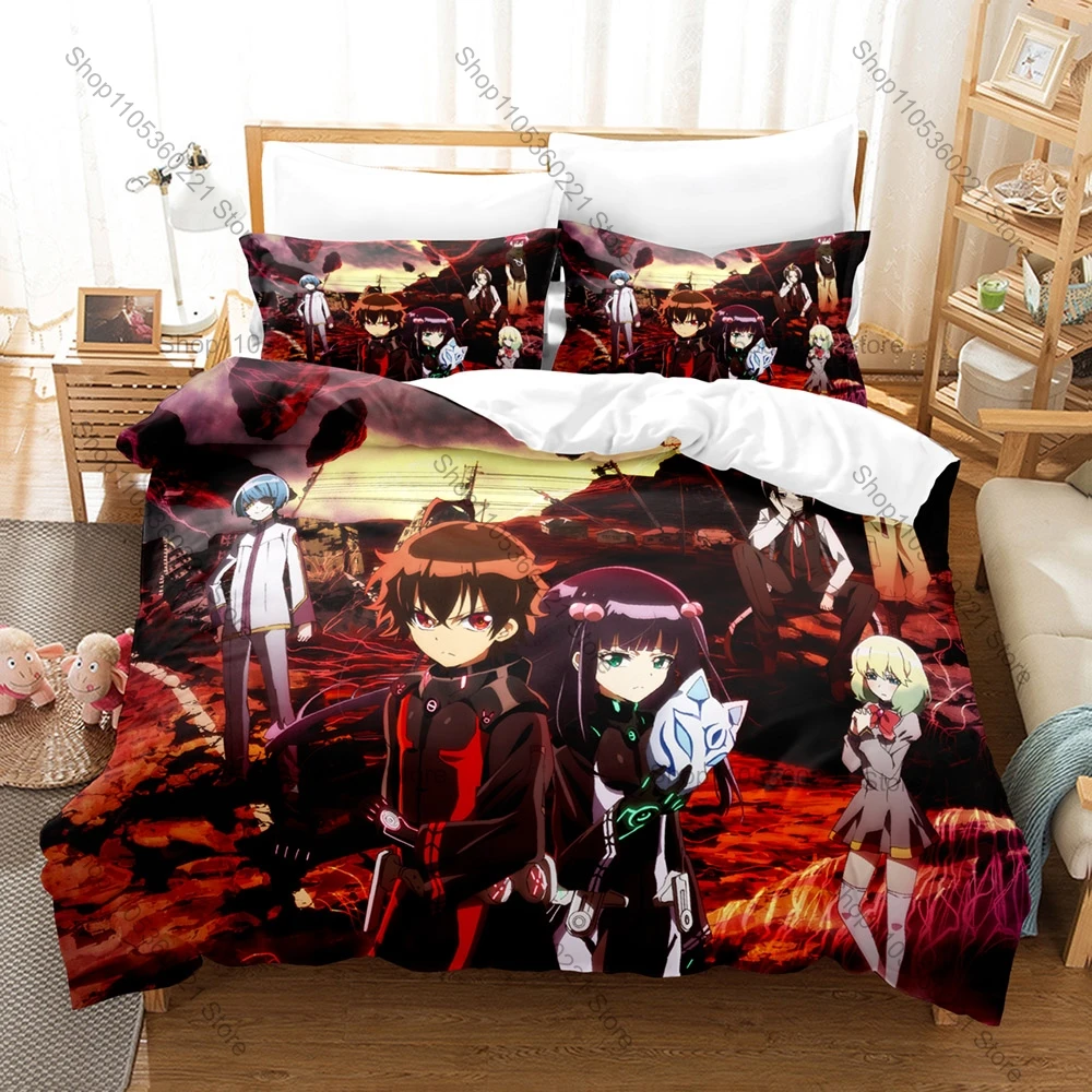 Twin Star Exorcists Bedding Set 3Pcs Anime Exorcist Pattern Comfort Bed Linen For Manga Fans All Season