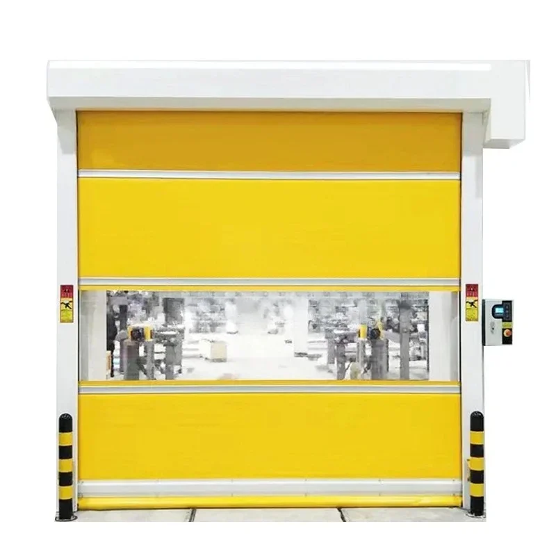 PVC  High  Speed  Roll Shutter Door Industrial Commercial Door Heavy Duty Durable Weather Resistant For Factory Warehouse Garage