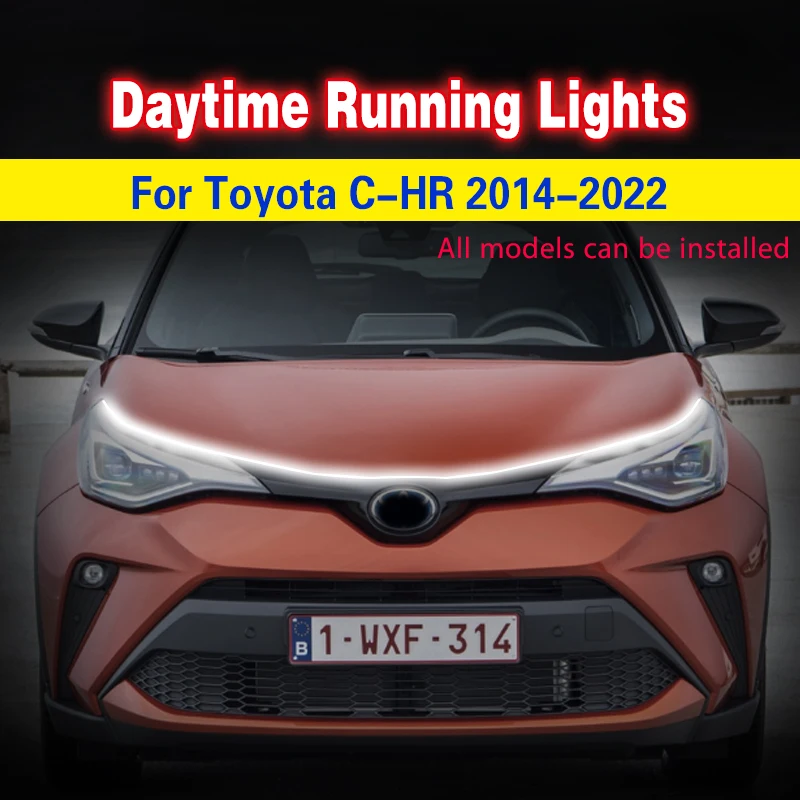 1 SZTUK LED DRL do Toyota C-HR CHR 2014-2022 Światła do jazdy dziennej Tylny zderzak Lampa przeciwmgielna Automatyczne dekoracyjne lampy atmosferyczne 12V