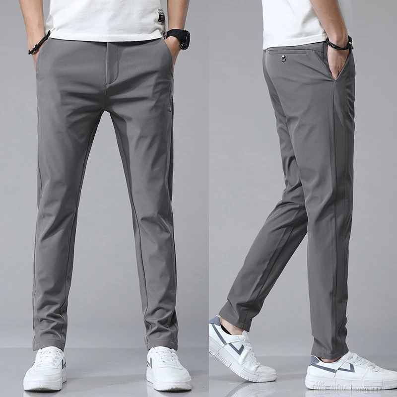 5 Colors Spring Summer Ultra-thin Men\'s Stretch Slim Straight Casual Pants High Quality Fashion Breathable Golf Sports Trousers