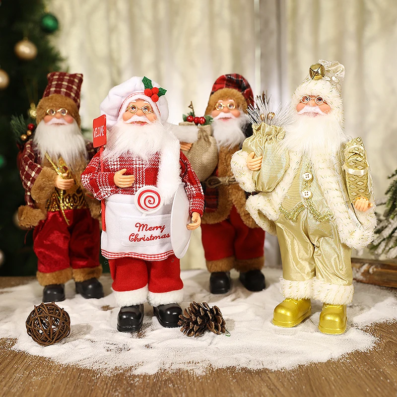 

Standing Santa Claus Doll Christmas Figurine Statue Kids New Year Xmas Gift Home Decoration Ornaments Birthday Party Supplies