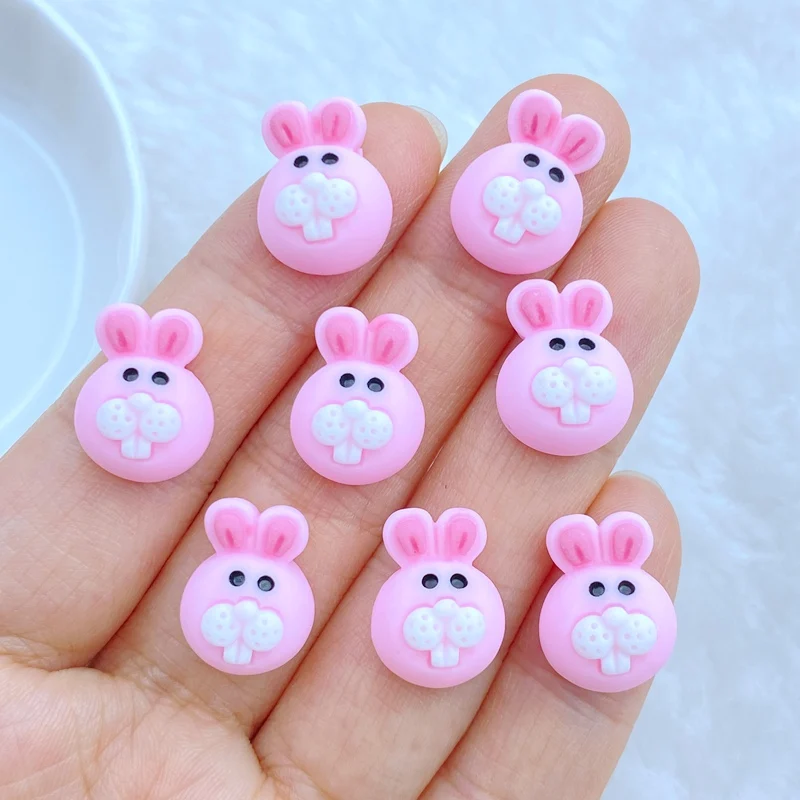 20pcs New Cute Mini Cartoon Pink Rabbit Nail Rhinestones Gems Glitter Nail Art Jewelry Manicure Nail Decoration Accessorie