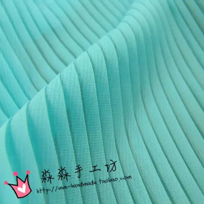 1psc  multi-color Pleated Chiffon fabric pleated fabric solid color for organ dress skirt crushed (pleated 0.5m)