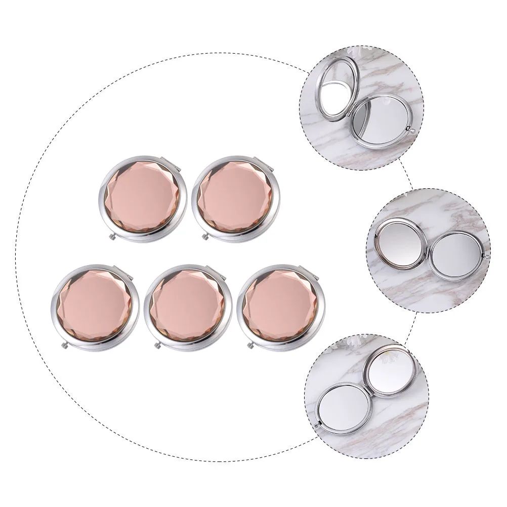 

5 Pcs Double Sided Makeup Mirror Foldable Travel Dual-sided Folding Double-sided Two-sided Mirrors for