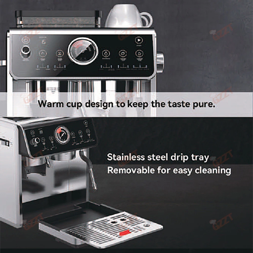 Commercial Household Coffee Machine Double Boiler Multi-function Coffee Maker Semi-automatic Espresso Machines With Grinder