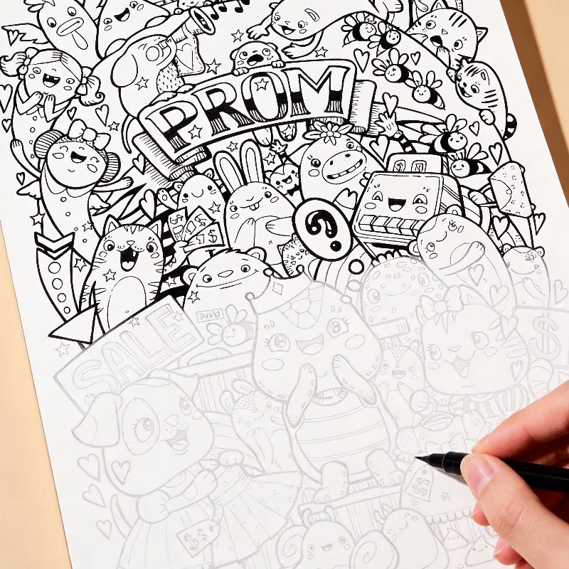 A Coloring Book for Animal Mandalas, A High-definition Hand Drawn Graffiti Book, An Art Copying Album, Page Up and Down, 21x14cm