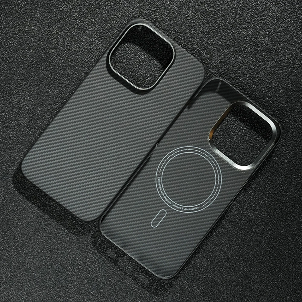 

Kevlar Carbon Fiber Case for iPhone 16 Pro Max 15 Pro Magsafe Aramid Fiber Case for iPhone15 14Pro Max Magnetic Carbon Cover