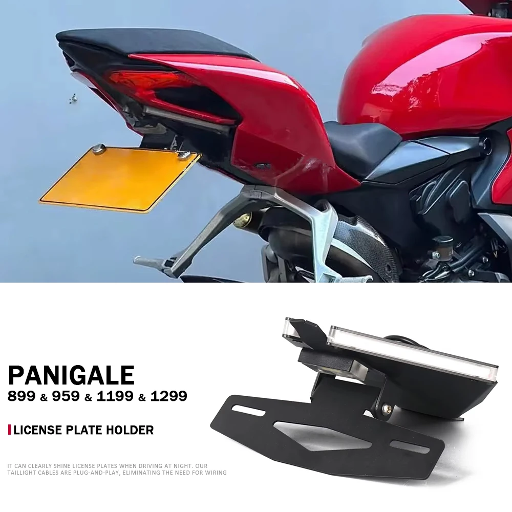 

Motorcycle Tail Tidy License Plate Holder With LED Light For Ducati 899 959 1199 1299 Panigale Fender Eliminator Accessories