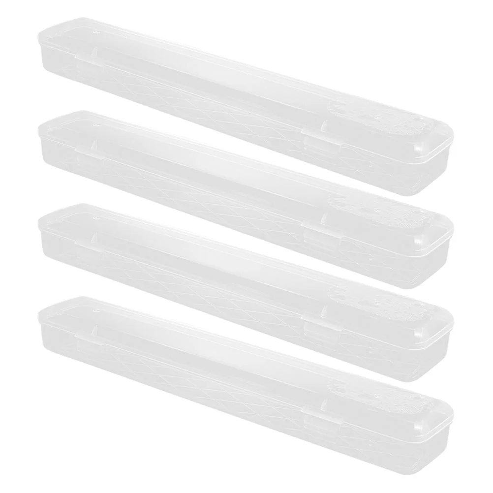 4 Pcs Oil Paint Brush Storage Box Nice Holder Packing Boxes Transparent Pen Cases Plastic