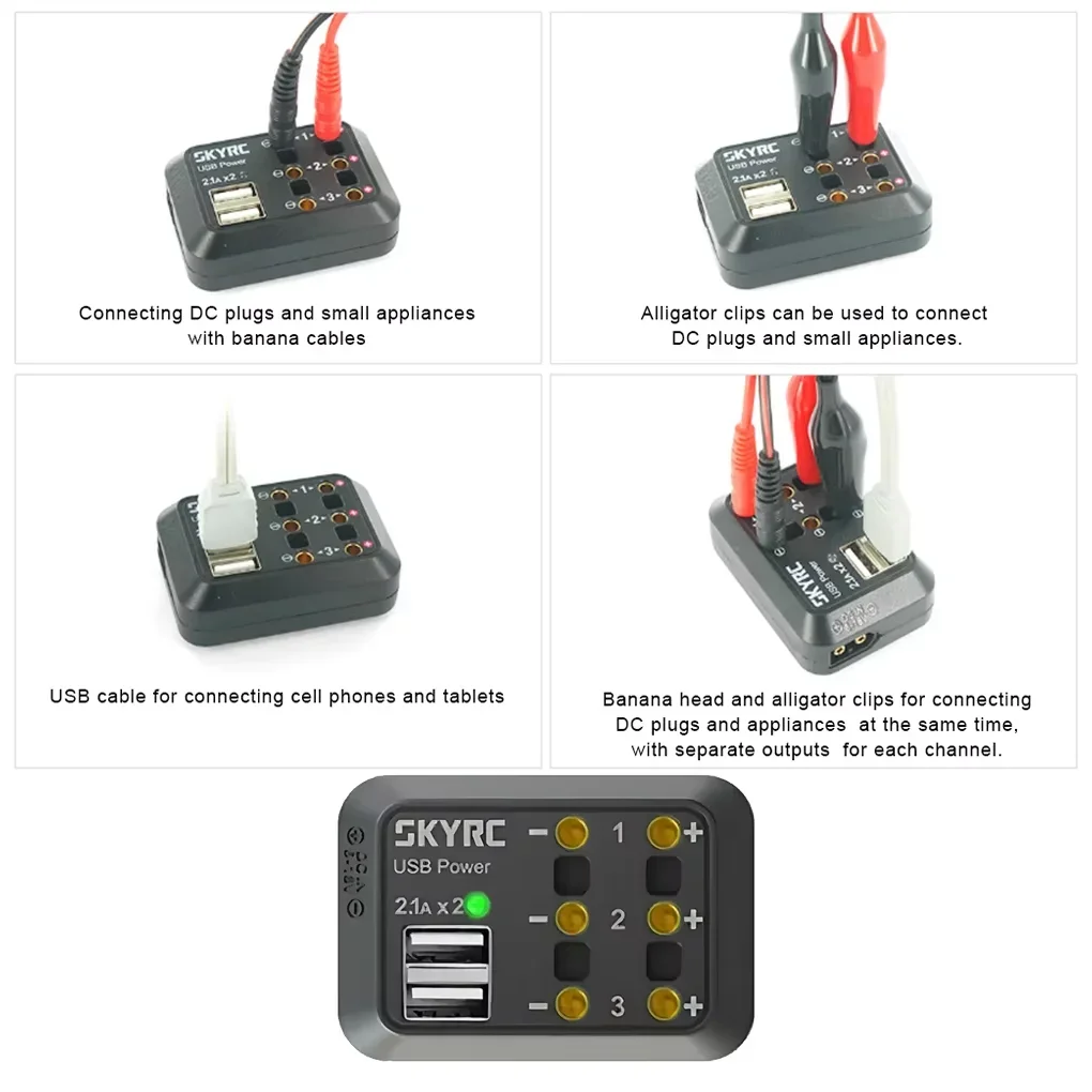 SKYRC DC Power Distributor SK-600114 Multi-port distributor XT60 plug/DC male plug/Banana connector
