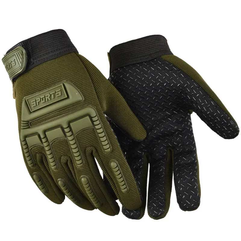 1 Pair Full Finger Tactical Gloves Kids Anti-slip Hard Protect Gear Riding Gloves Camouflage Combat Glove Garden Gloves