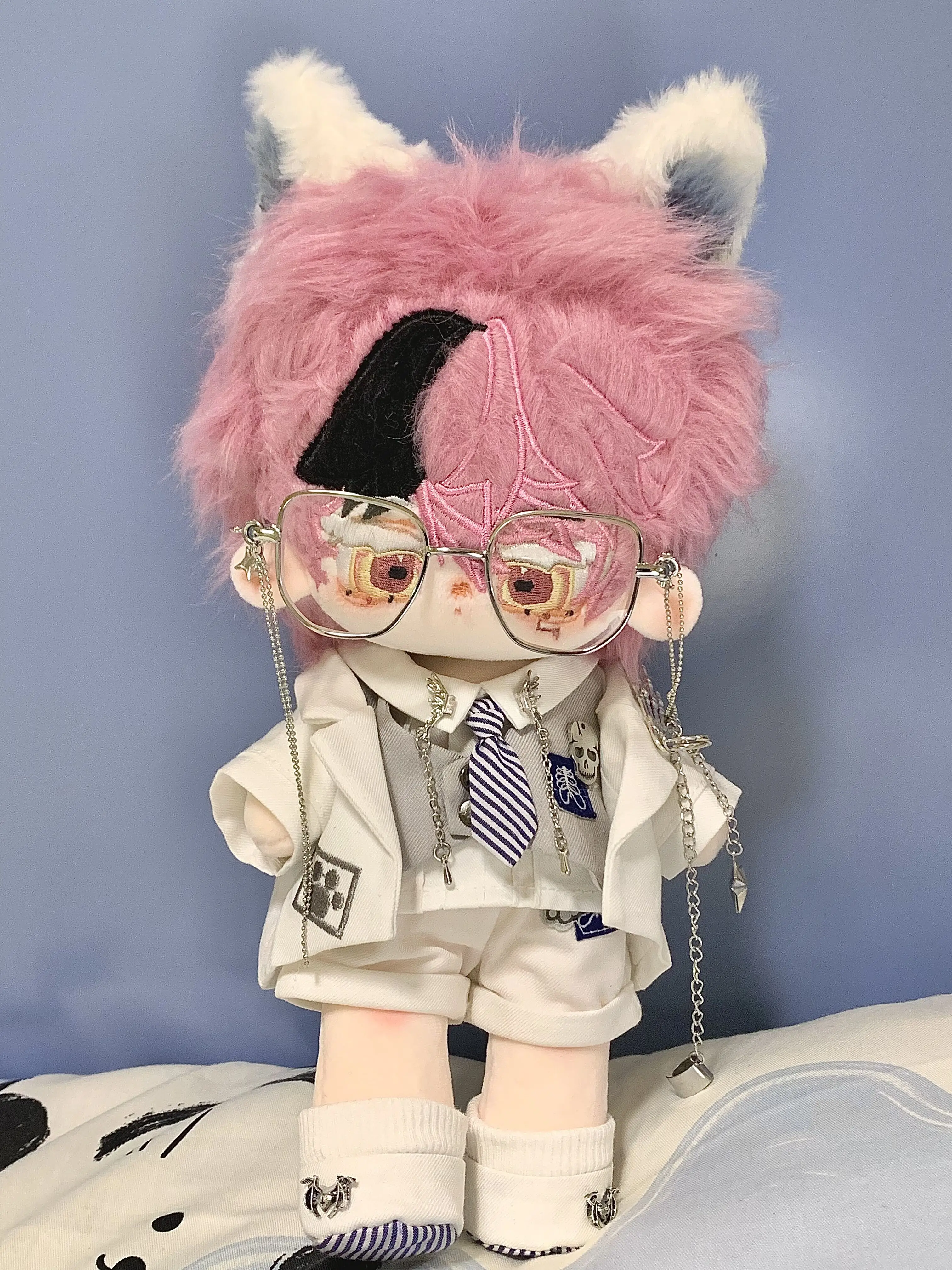 

20cm Cool Handsome Street Uniform Coat Shirts Vest Shorts Clothes Outfits 20cm Plush Stuffed Doll Accessories Outfits Gif