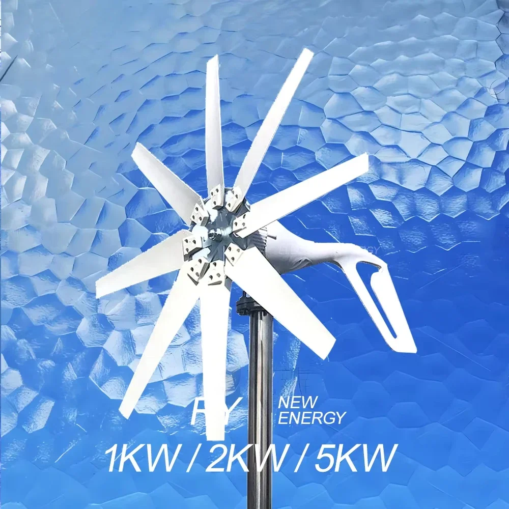 2024 Factory Wholesale 1000w Wind Turbine Small 8 Blades Low Start Wind Speed Wind Turbine For Sale