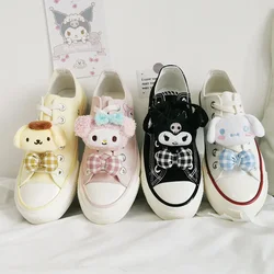 Miniso Sanrio My Melody Cinnamoroll Kuromi Canvas Shoes Low-Top sneakers Student Ins Cute Pink Board Shoes Tennis Shoes Women