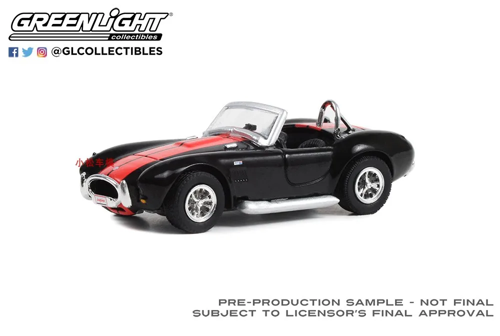 1:64 1965 Shelby Cobra (lote #   3002) - Preto com listras vermelhas 37270-A Modelo de carro avançado