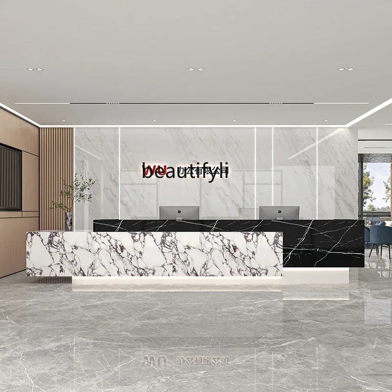

zzqzz L178Marble Slate Company Front Desk Hotel Reception Clubhouse Gym Coffee Shop Cashier Modern