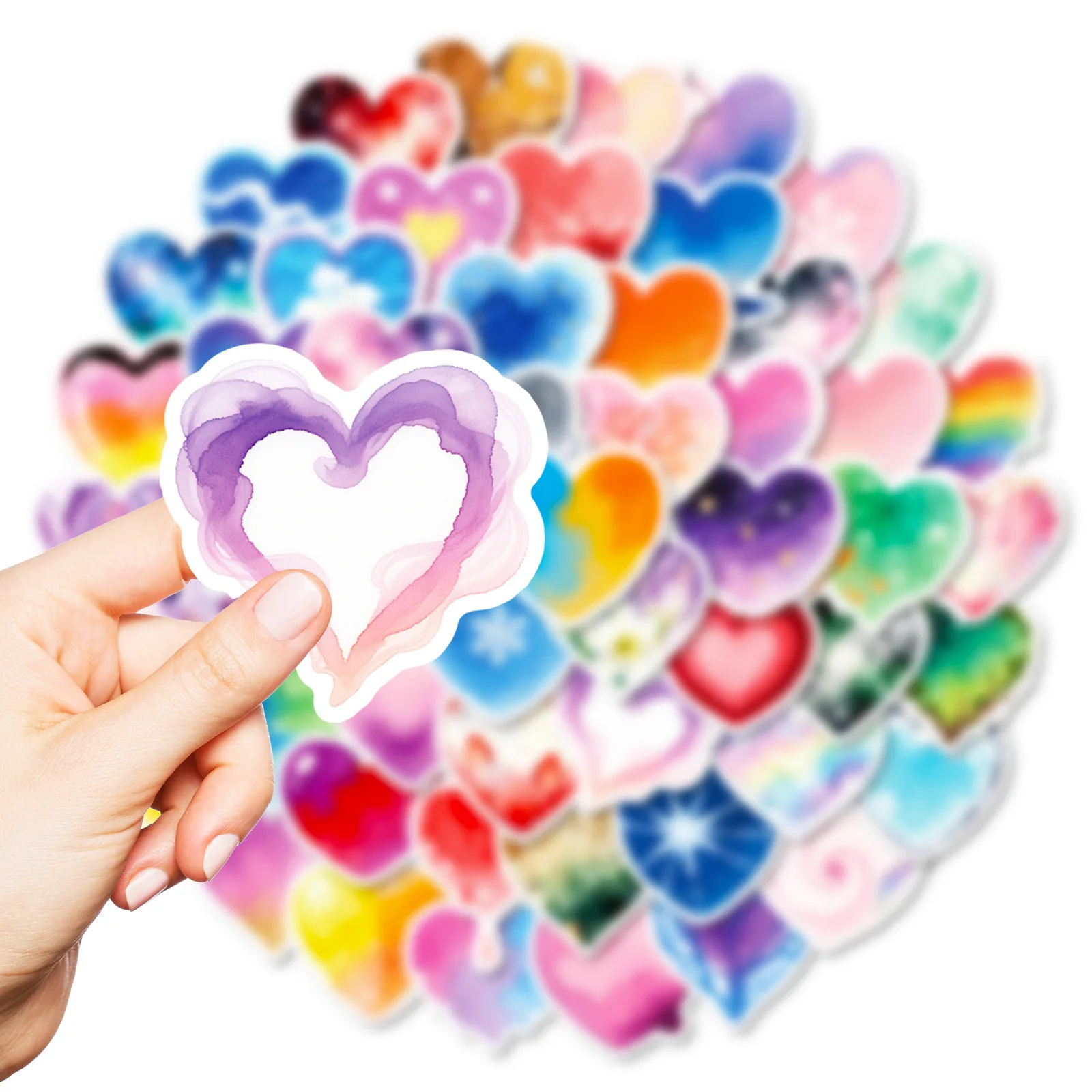 10/56 قطعة الألوان المائية الإبداعية القلب الكتابة على الجدران ملصقات اللون جماليات الكرتون ملصق مائي DIY بها بنفسك الأمتعة الهاتف الغيتار الكلاسيكية ألعاب أطفال