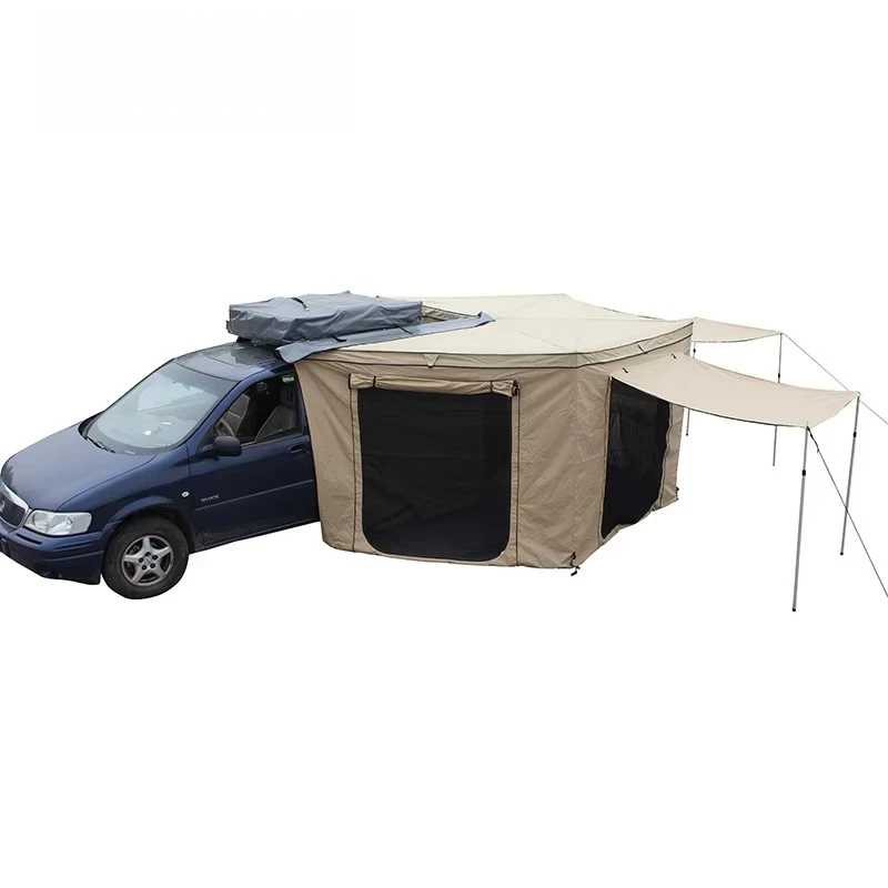 

300D Bat Wing Sun Shade Auto Awning Tent Retractable Car Side Awning with Aluminum Alloy Rod for 3-4 People Outdoor Travel
