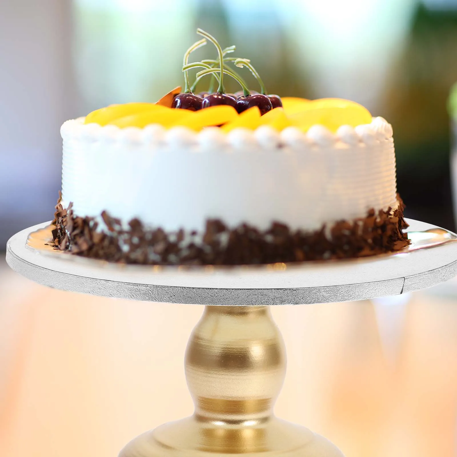 

4pcs Cake Base 6-12 Inches Silver Round Baking Supply Paper Boards for Wedding Birthday Party Cake Decor Display