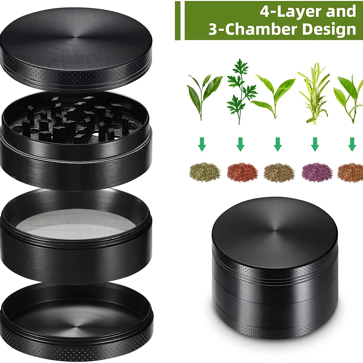 

4 Layers Mini Cute 40mm Hemp Pepper Pot Spice Mill Aluminum Alloy Dry Herb Smoke Cigarette Accessories Herbal Tobacco Grinder