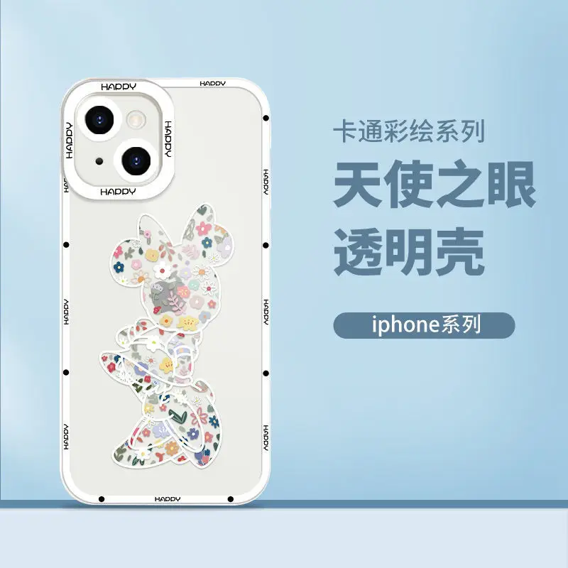 Disney Mickey Mouse Floral Funda de Silicone phone case For iPhone 14 13 12 mini 11 pro xs max X XR 7 PLUS Couple Gift cover