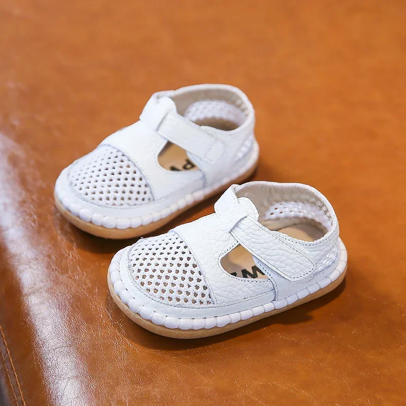 Estate neonate ragazzi sandali Anti-collisione neonato scarpe da bambino fondo morbido bambini scarpe in vera pelle sandali da spiaggia per bambini