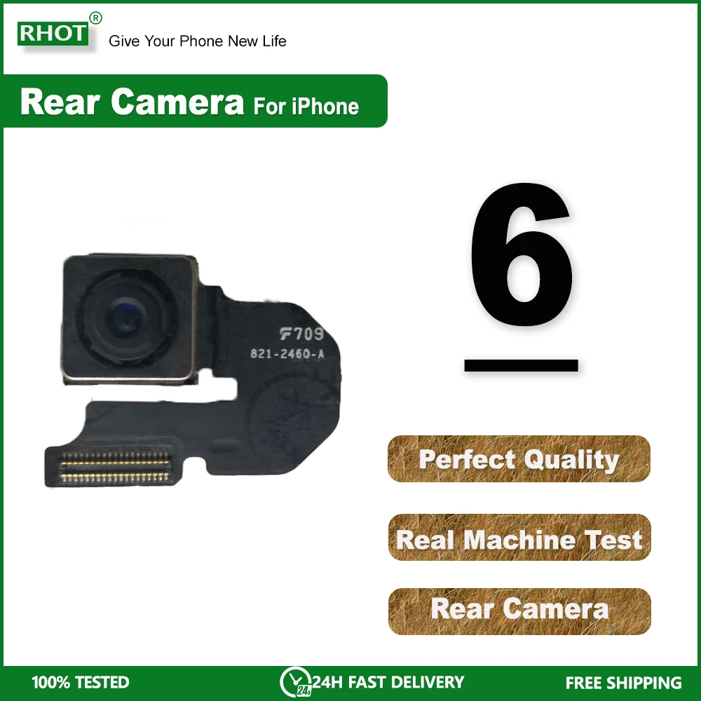 

100% Tested Real Machine Test Rear Camera For iPhone 6 Back Camera Rear Main Lens Flex Cable Camera For iphone 6 Rear Camera