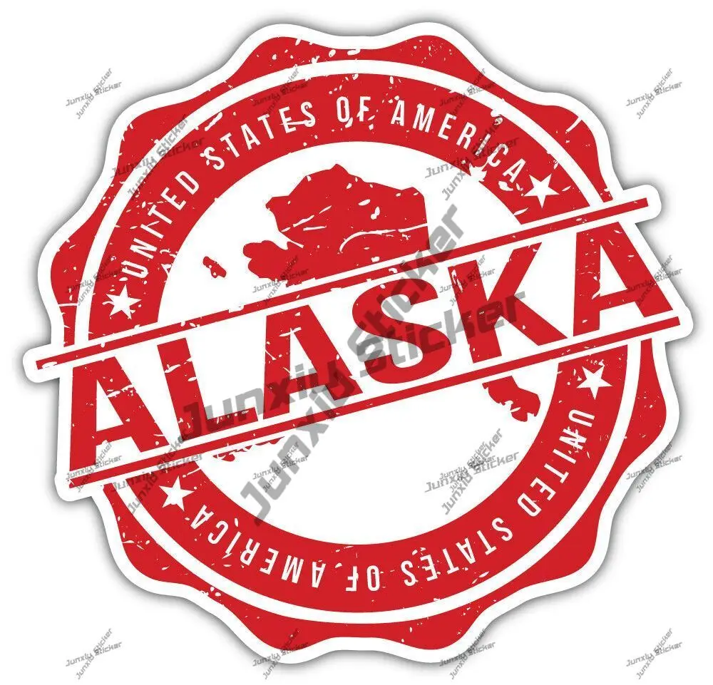 

Alaska USA State Map Stamp Emblem Car Sticker Personalized Decal Car Decoration Accessories for Car SUV Laptop Car Accessories