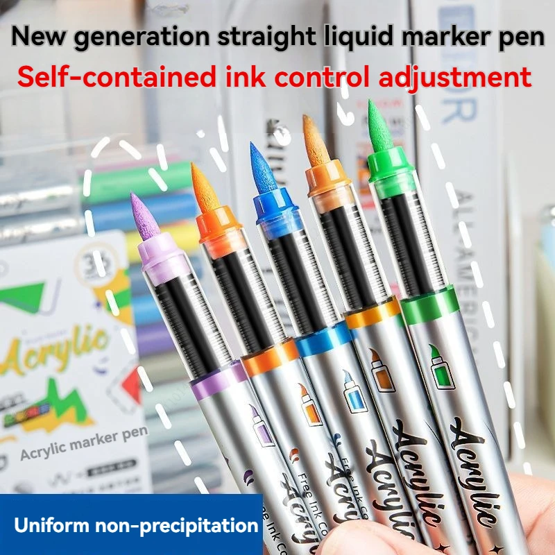 12-84 Colors Upgrade Acrylic Paint Pens Markers Brush Tip Paint Markers For Rock Painting Wood Canvas Stone DIY Crafts Stationer