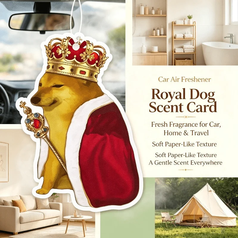 Car Air Freshener King Style Royal Meme Dog Hanging Fragrance Ornament Crown Dog Car Rearview Mirror Decor Novelty Scent Gift