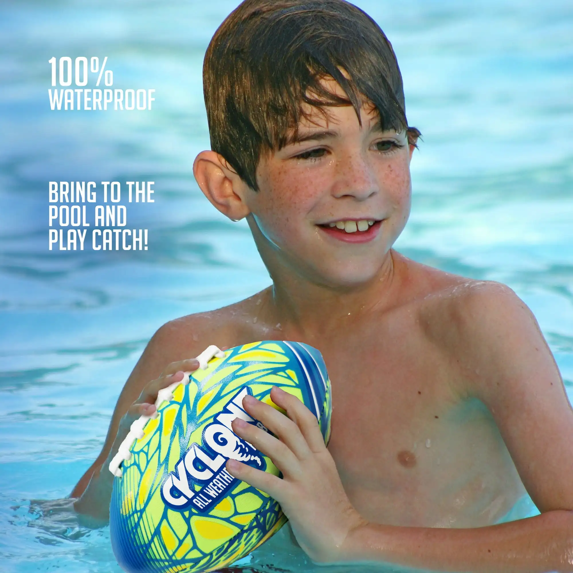 Cyclone Waterproof Mini 6" Neoprene Football, Rubber Pool Toy, Assorted Colors, Unisex
