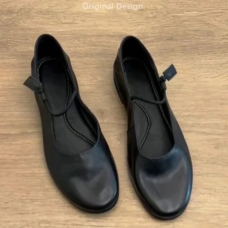

Retro Women's Mary Jane Shoes Luxury Soft Leather Casual Shoes for Woman Elegant French Flat Shoes Designer Shoes Zapatos Mujer