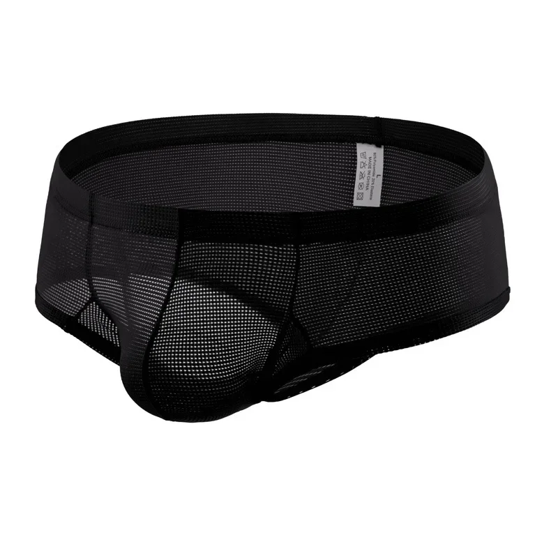 Calzoncillos sexys para hombre, bragas de malla de cintura baja, bolsa convexa en U, lencería transpirable, ropa interior transparente