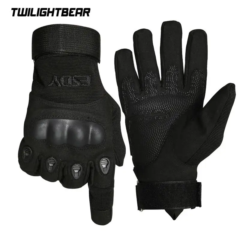 High Quality Full Finger Motorcycle Gloves Black Anti Cutting Non Slip Tactical Gloves Fitness Camping Riding Gloves AE001